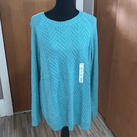 Sonoma turquoise lattice front raglan sweater!